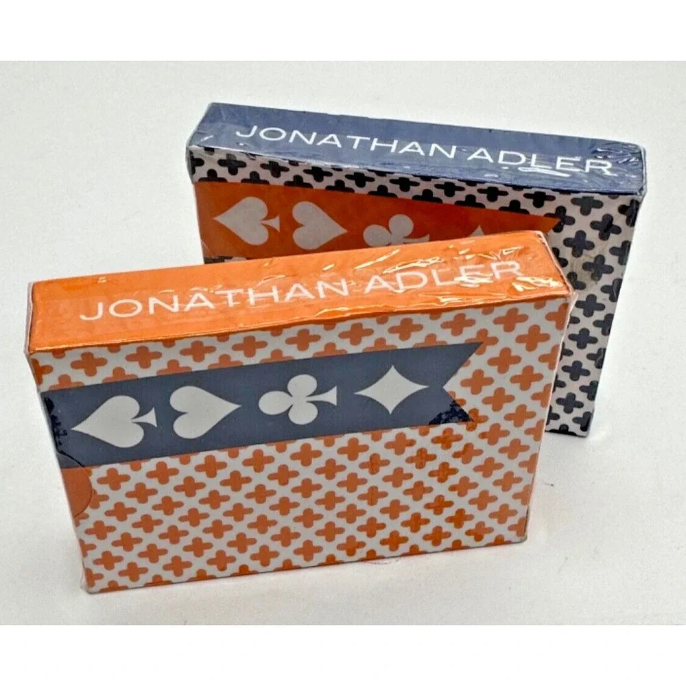 New Jonathan Adler playing cards 2 decks sealed blue orange